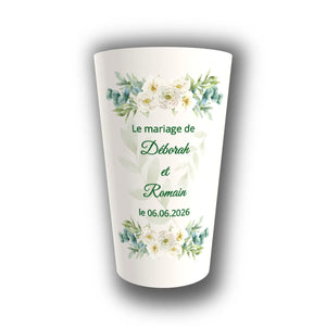 Gobelet Mariage Personnalisé – Élégance Végétale