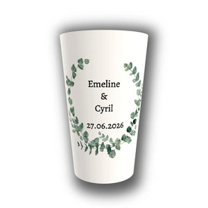 Gobelet Mariage Personnalisé – Eucalyptus Élégant