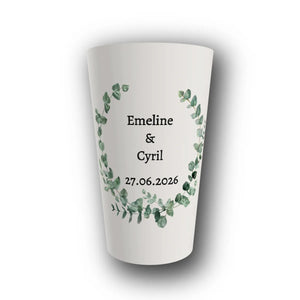 Gobelet Mariage Personnalisé – Eucalyptus Élégant