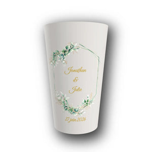 Gobelet Mariage Personnalisé – Eucalyptus Géométrique