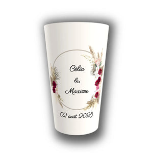 Gobelet Mariage Personnalisé – Pampa Bordeaux