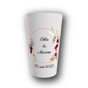 Gobelet Mariage Personnalisé – Pampa Bordeaux