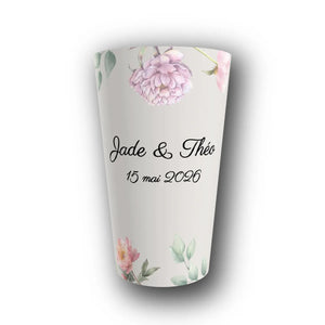 Gobelet Mariage Personnalisé – Pivoine Romantique