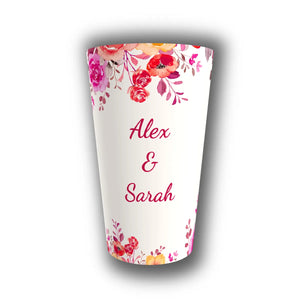 Gobelet Mariage Personnalisé – Roses & Coquelicots