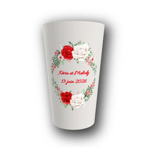 Gobelet Mariage Personnalisé – Roses Passion