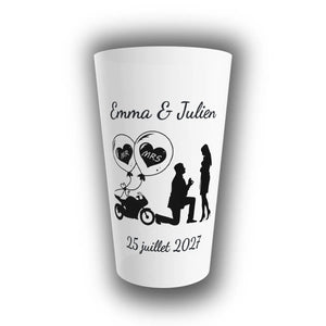 Gobelet Mariage Personnalisé – Silhouette & Moto