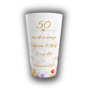 Gobelet Noces d'Or Personnalisé – Fleurs des Champs