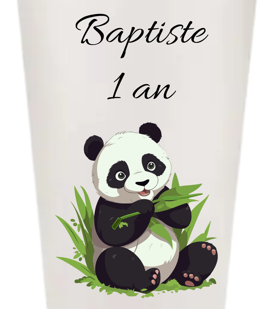 Gobelets personnalisés baptême/anniversaire panda