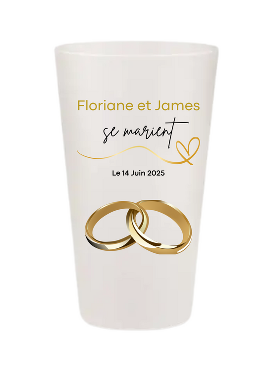 Gobelets personnalisés Mariage - doré chic alliance