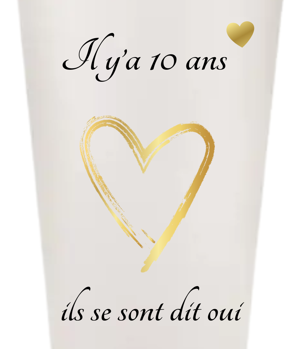 Gobelets personnalisés Mariage - chic doré