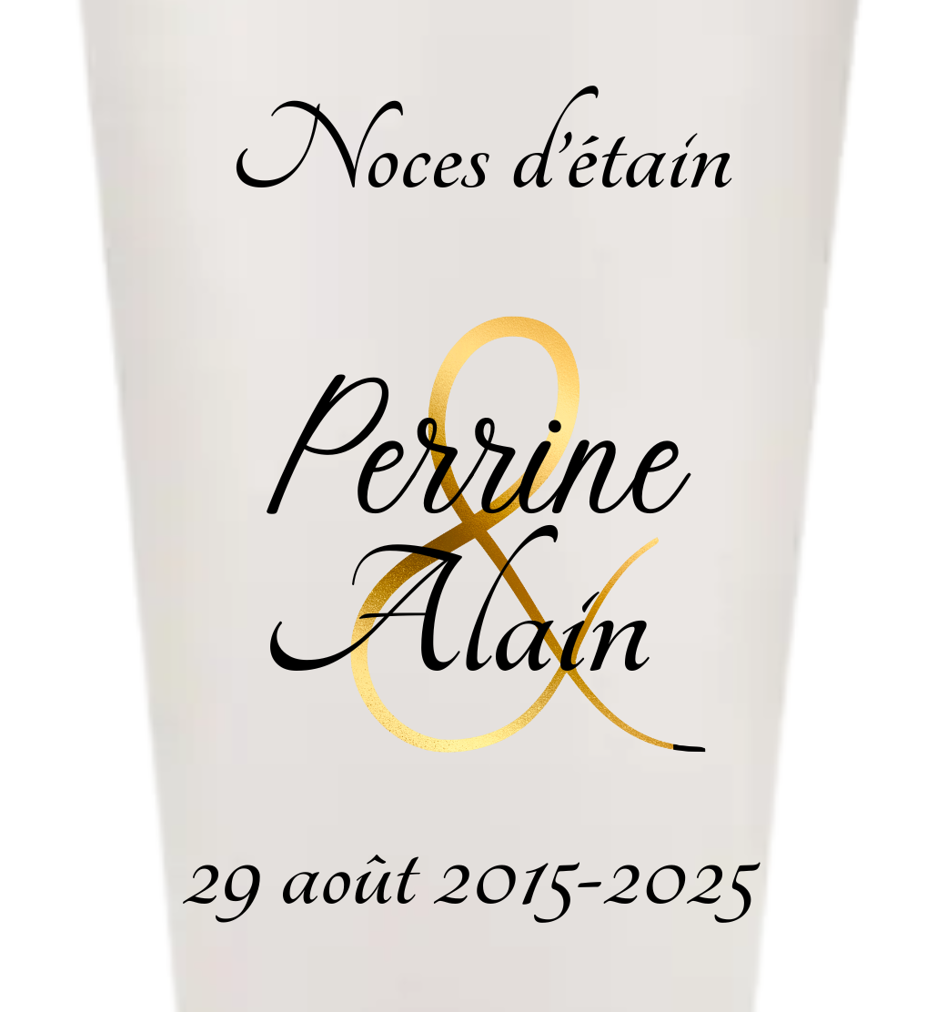 Gobelets personnalisés Mariage - chic doré
