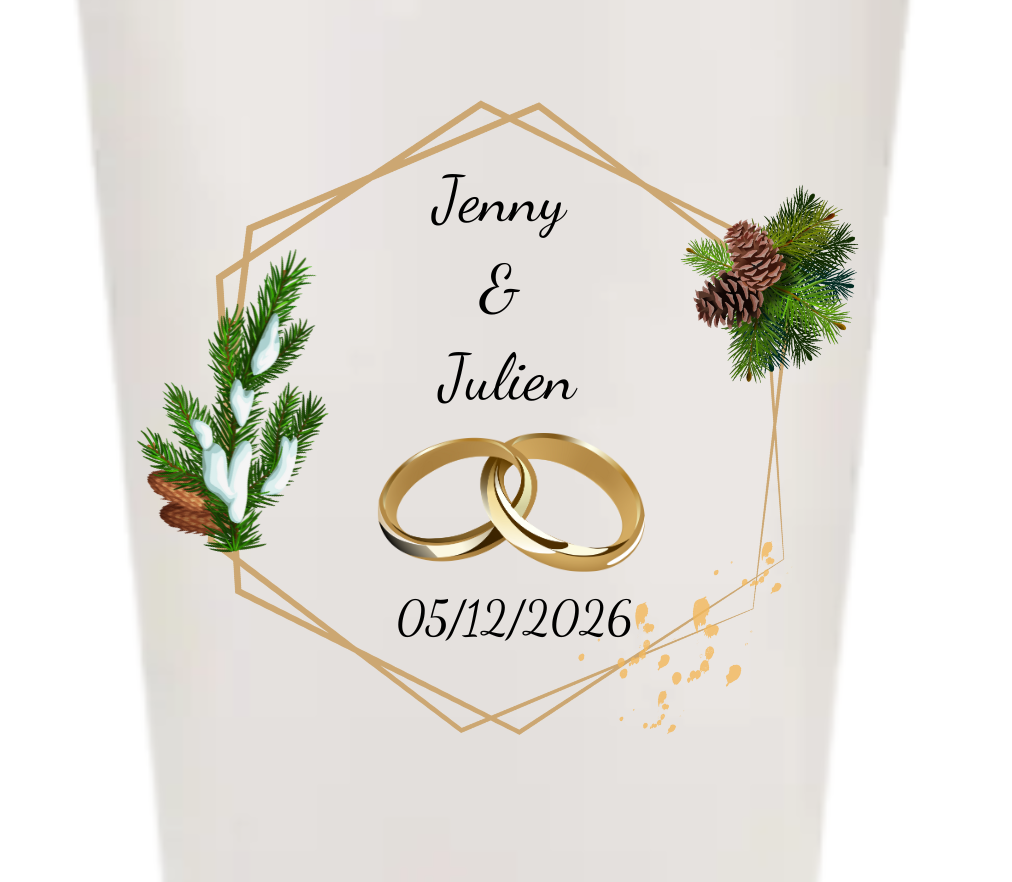 Gobelets personnalisés Mariage - forêt sapin