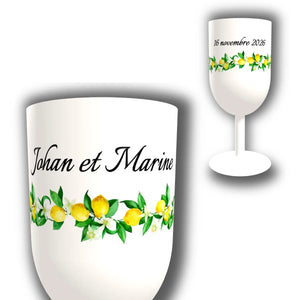 Verre à Vin Personnalisé – Guirlande de Citrons